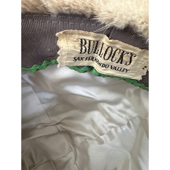 Vintage 1960s Blonde Mink Fur Cloche Hat by Bullocks – Size 21" - Picture 6 of 8